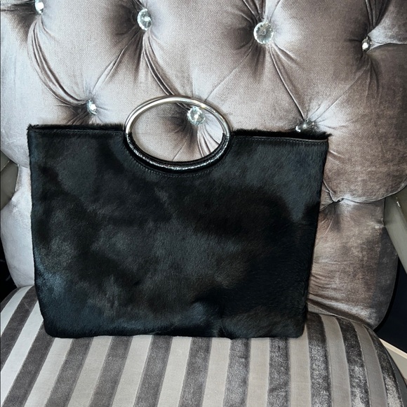 Handbags - Elegant Black Faux Fur Women's Bag